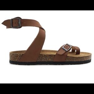 Faux leather sandals